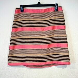 Women’s LOFT striped classic business casual zipper skirt sz 6